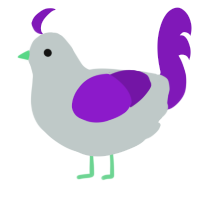 A silver and violet chicken