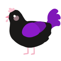 A sable and violet chicken