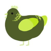 A olive and lime chicken with a neck-band pattern