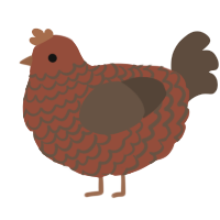 A russet and bark chicken with a lace pattern
