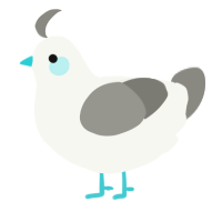 A white and ash chicken