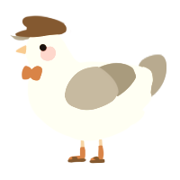 A white and ash chicken