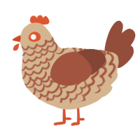 A beige and russet chicken with a lace pattern