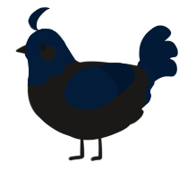 A sable and tumblr chicken with a head pattern