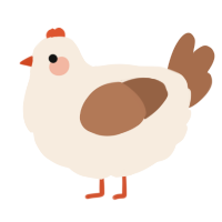 A cream and brown chicken