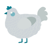 A mist and silver chicken with a lace pattern
