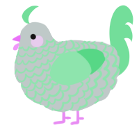 A silver and spring chicken with a lace pattern