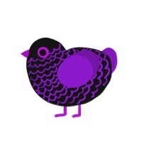 (unnamed), a black and violet chicken with a lace pattern