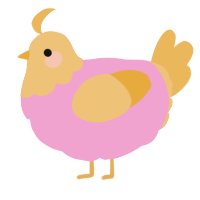 A pink and honey chicken with a head pattern
