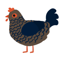 A bark and tumblr chicken with a lace pattern