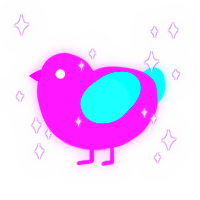 A orchid and aqua chicken