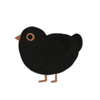 (unnamed), a sable and black chicken with a speckle pattern