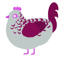 A silver and wine chicken with a half-lace pattern