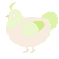 A cream and apple chicken with a head pattern