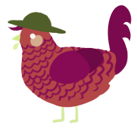 A red and wine chicken with a lace pattern