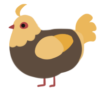 A bark and honey chicken with a head pattern