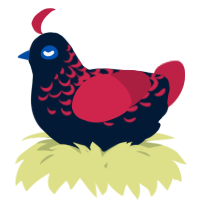 A tumblr and crimson chicken with a half-lace pattern
