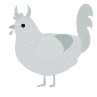 A mist and silver chicken with a lace pattern