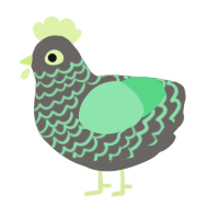 A grey and spring chicken with a lace pattern