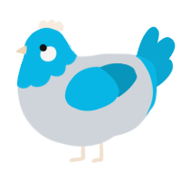 A mist and cerulean chicken with a head pattern