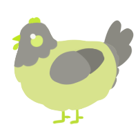 A lemon and ash chicken with a head pattern