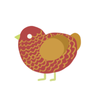 (unnamed), a red and gold chicken with a lace pattern