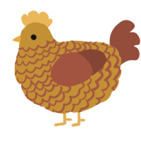 A gold and russet chicken with a lace pattern