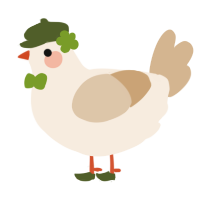 A cream and beige chicken