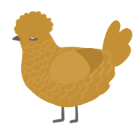A gold chicken with a lace pattern