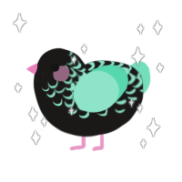 A sable and mint chicken with a half-lace pattern