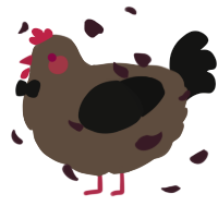 A bark and black chicken