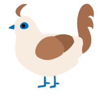 A cream and brown chicken