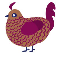 A brown and wine chicken with a lace pattern