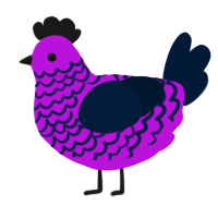 A amethyst and tumblr chicken with a lace pattern