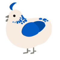 A cream and ultramarine chicken with a neck-speckle pattern