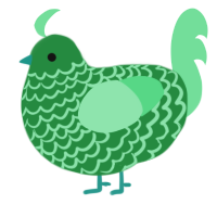 A viridian and spring chicken with a lace pattern