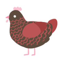 A bark and red chicken with a lace pattern
