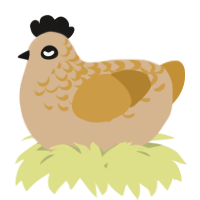 A beige and gold chicken with a half-lace pattern