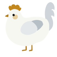 A white and mist chicken