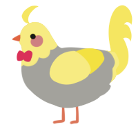 A ash and yellow chicken with a head pattern