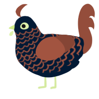 A tumblr and russet chicken with a lace pattern