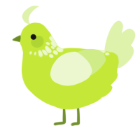 A lime and apple chicken with a neck-speckle pattern