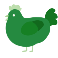 A viridian and leaf chicken