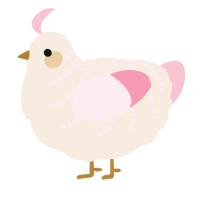 A cream and rose chicken with a half-bar pattern