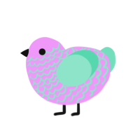 (unnamed), a lavender and mint chicken with a lace pattern