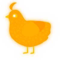 A orange chicken with a speckle pattern