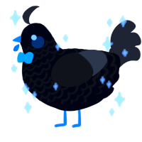 A white and mist chicken with a lace pattern