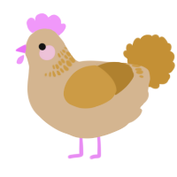 A beige and gold chicken with a neck-band pattern