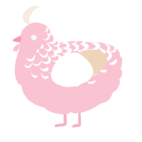 A rose and cream chicken with a half-lace pattern