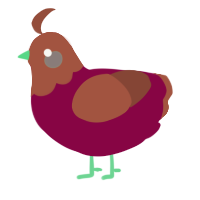 A maroon and russet chicken with a head pattern